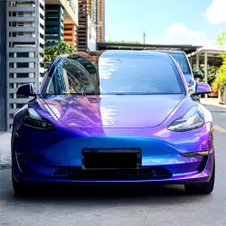Gloss Chameleon Blue Purple Car Vinyl Wrap review Purple 02