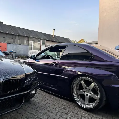 Gloss Metallic Midnight Purple Car Vinyl Wrap BMW PET review 