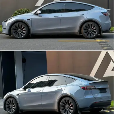 Gloss Arctic Grey Car Vinyl Wrap BMW Porsche PET review ANK
