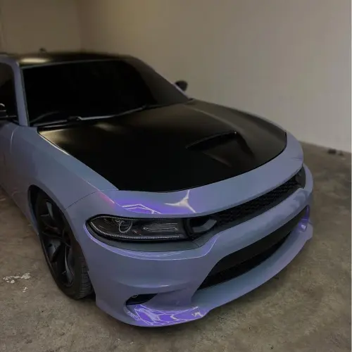 Gloss Metallic Chameleon Candy Grey Purple Car Vinyl Wrap PET review 