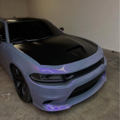 Gloss Metallic Chameleon Candy Grey Purple Car Vinyl Wrap PET reviewed by