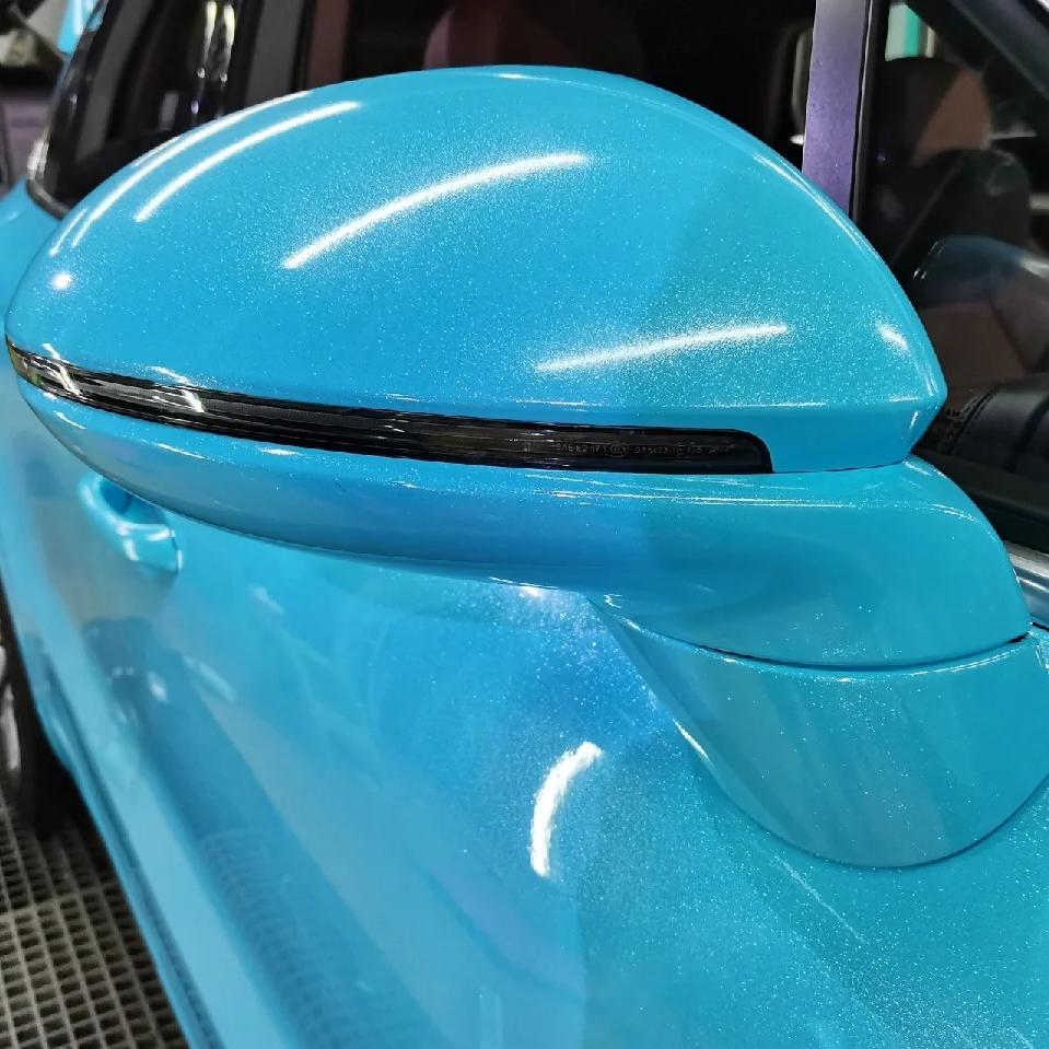Gloss Metallic Sparkle Sky Blue Car Vinyl Wrap review spark 00
