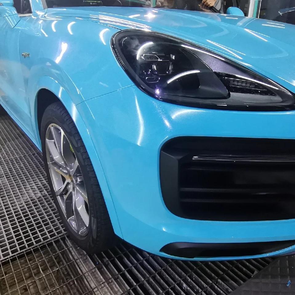 Gloss Metallic Sparkle Sky Blue Car Vinyl Wrap review spark 01