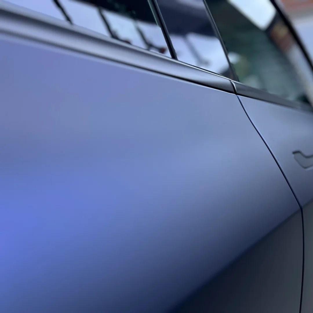 Best Matte Dark Blue Car Vinyl Wrap review Attention 00