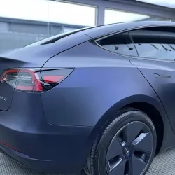 Best Matte Dark Blue Car Vinyl Wrap review Attention 02