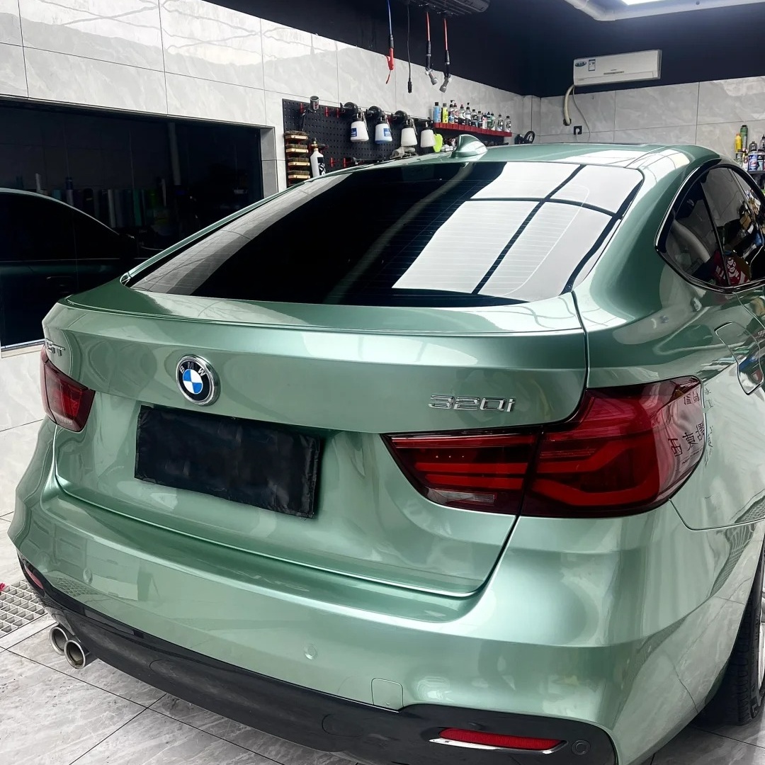 Gloss Metallic Francesca Green Car Vinyl Wrap Ferrari PET review Francesca 01