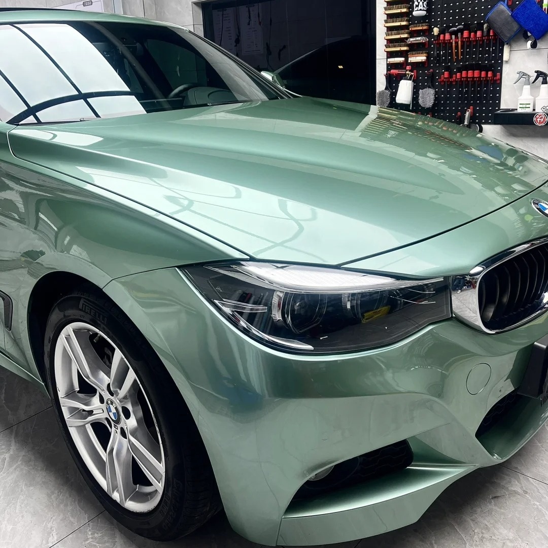 Gloss Metallic Francesca Green Car Vinyl Wrap Ferrari PET review Francesca 02