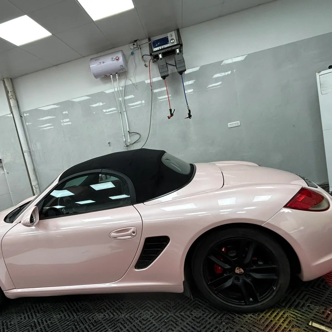 Gloss Metallic Macaron Peach Pink Car Vinyl Wrap review Peach 01