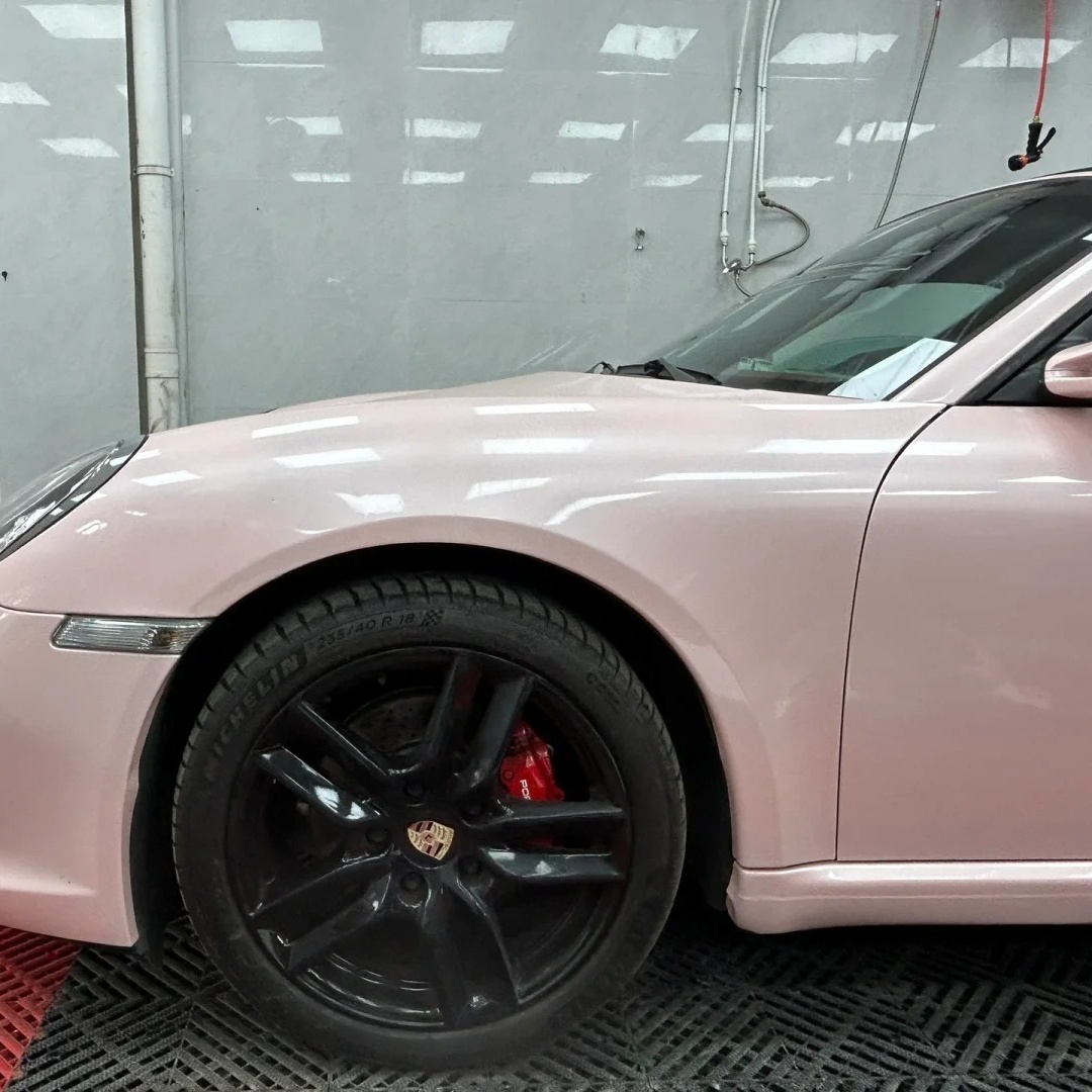 Gloss Metallic Macaron Peach Pink Car Vinyl Wrap review Peach 00