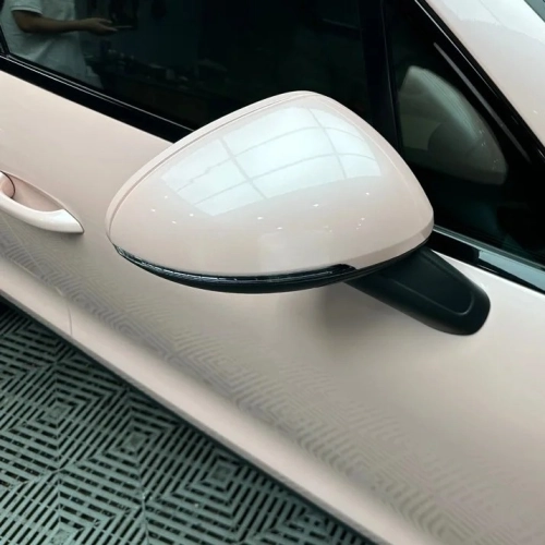 Gloss Metallic Macaron Peach Pink Car Vinyl Wrap review 