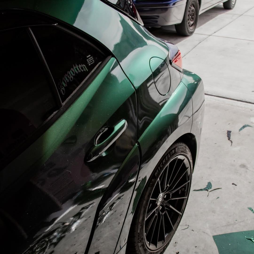 Glossy Paint Metalic Midnight Green Car Vinyl Wrap PET review rigowrapz 02