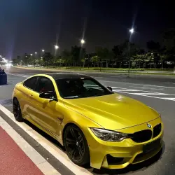 Gloss Metallic Lemon Yellow Car Vinyl Wrap | BMW M4 Paint Lemon Yellow Wrap  review gret 01