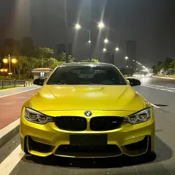 Gloss Metallic Lemon Yellow Car Vinyl Wrap | BMW M4 Paint Lemon Yellow Wrap  review gret 02