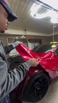 Ultra Glossy Metallic Vampire Red Car Vinyl Wrap Audi BMW PET   review Nardonation