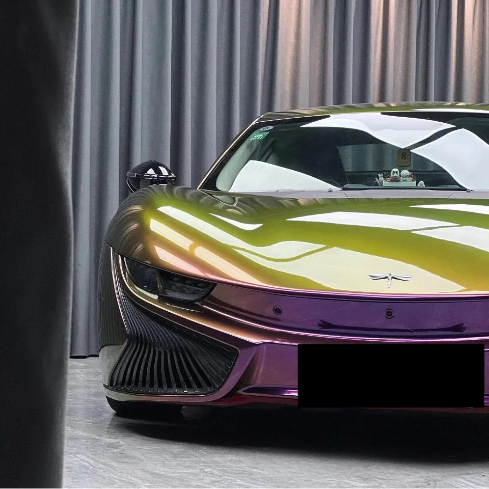 Gloss Metallic Chameleon Yellow Purple Car Vinyl Wrap PET review Chameleon 02