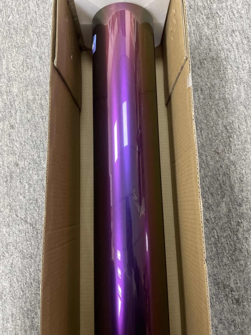 Gloss Metallic Chameleon Yellow Purple Car Vinyl Wrap PET reviewed by