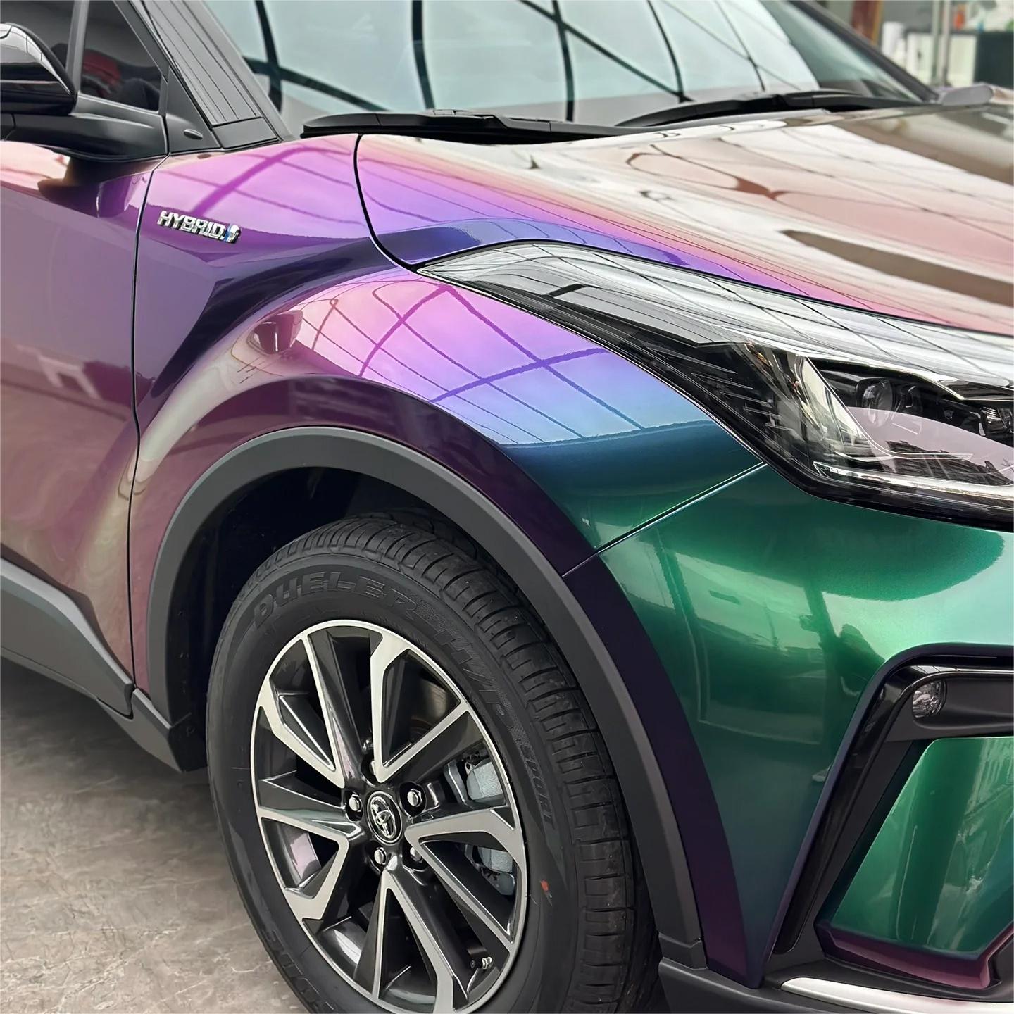 Gloss Metallic Prasinous Green Car Vinyl Wrap PET review Stunning 01