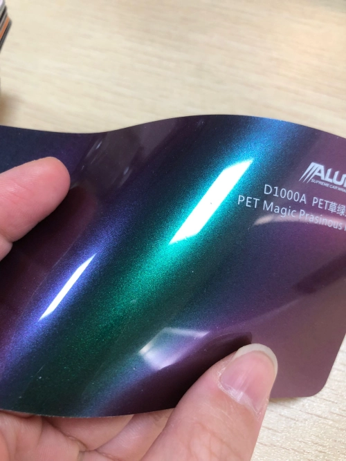 Gloss Metallic Prasinous Green Car Vinyl Wrap PET review 