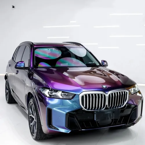 Gloss Metallic Chameleon Purple Blue Car Vinyl Wrap PET review 