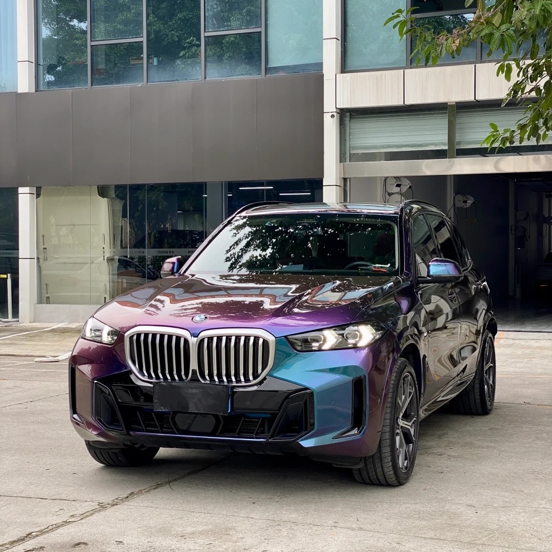 Gloss Metallic Chameleon Purple Blue Car Vinyl Wrap PET review Vinyl 02