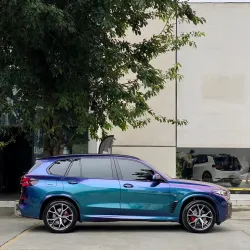 PET Gloss Metallic Chameleon Purple Blue Car Vinyl Wrap review Vinyl 04
