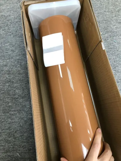 Gloss Crystal Caramel Brown Car Vinyl Wrap PET  review Caramel 01