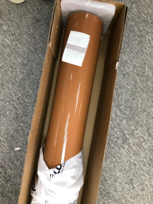 Gloss Crystal Caramel Brown Car Vinyl Wrap PET  review 