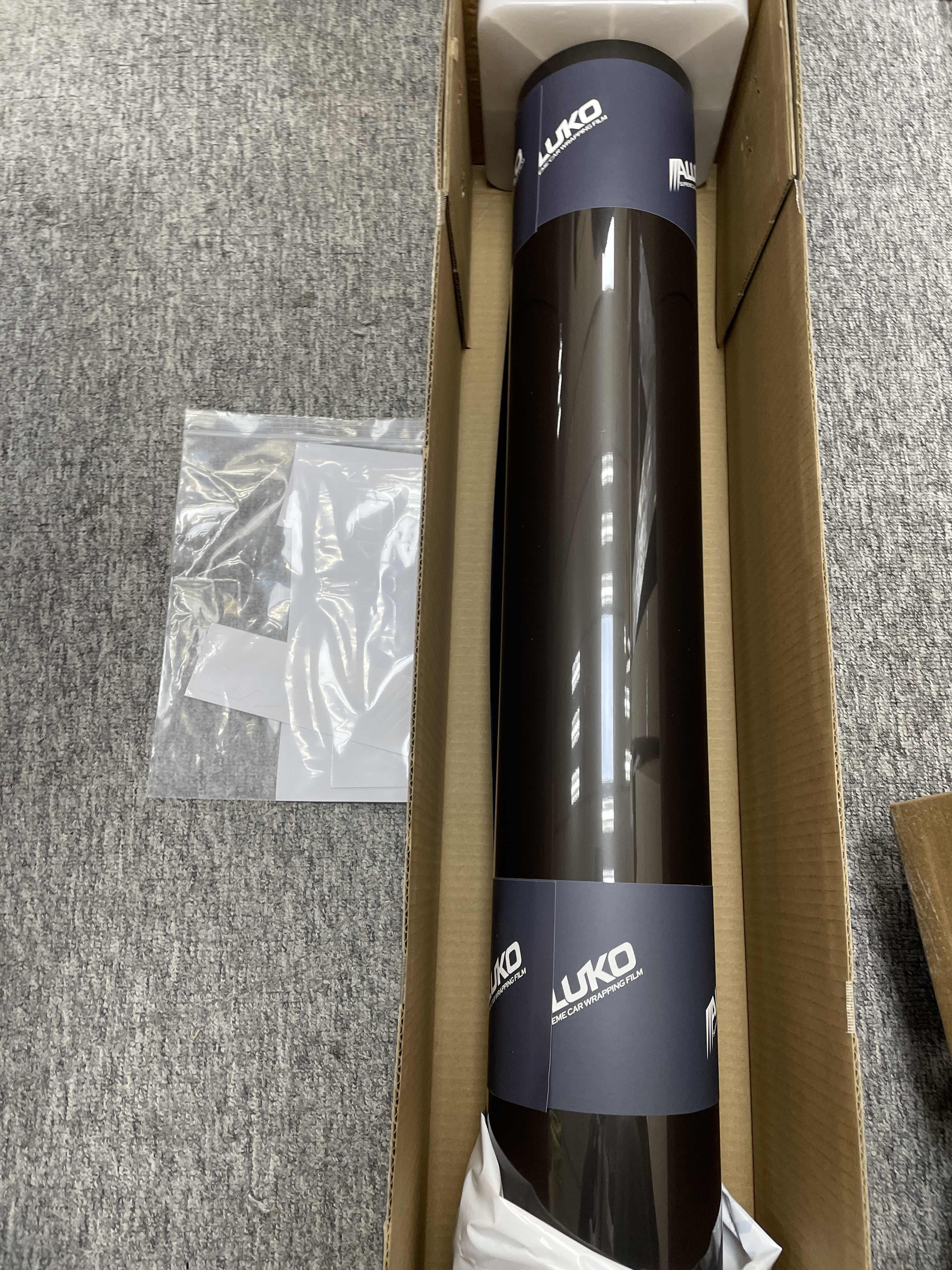 Gloss Metallic Tungsten Black Car Vinyl Wrap PET  review TSU