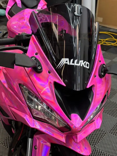 Gloss Pink Holographic Chrome Laser Car Vinyl Wrap Coupe BMW review kitysaki