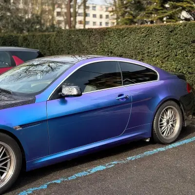 Gloss Chameleon Blue Purple Car Vinyl Wrap review e63_msqd 02
