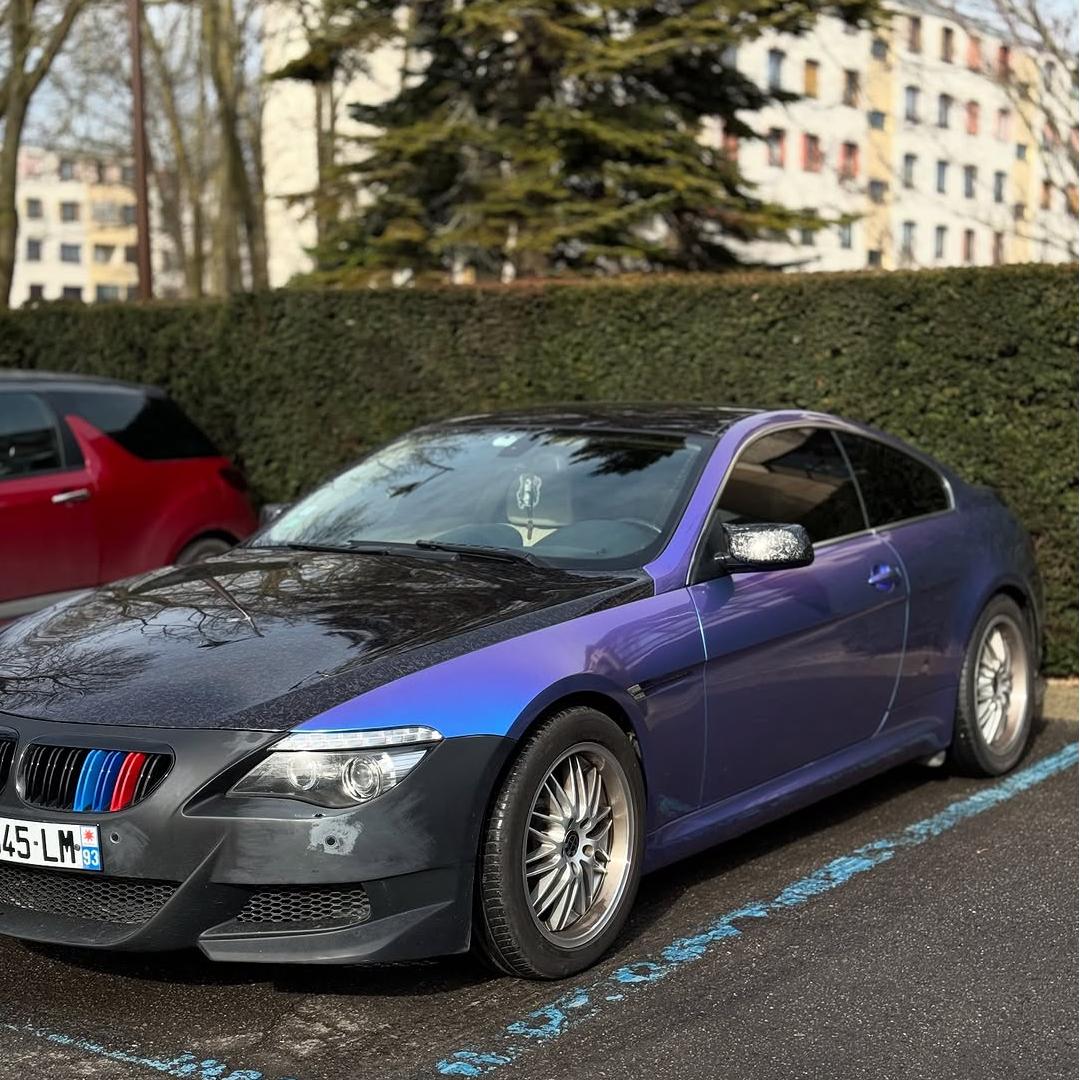 Gloss Chameleon Blue Purple Car Vinyl Wrap review e63_msqd 01