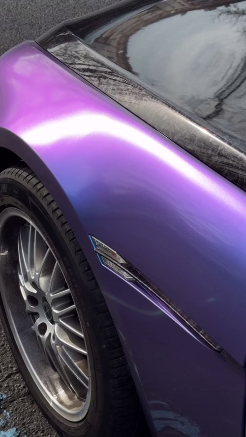 Gloss Chameleon Blue Purple Car Vinyl Wrap review e63_msqd 03