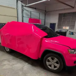 Gloss Fluorescent Pink Car Vinyl Wrap review Michael 01
