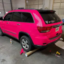Gloss Fluorescent Pink Car Vinyl Wrap review Michael 02