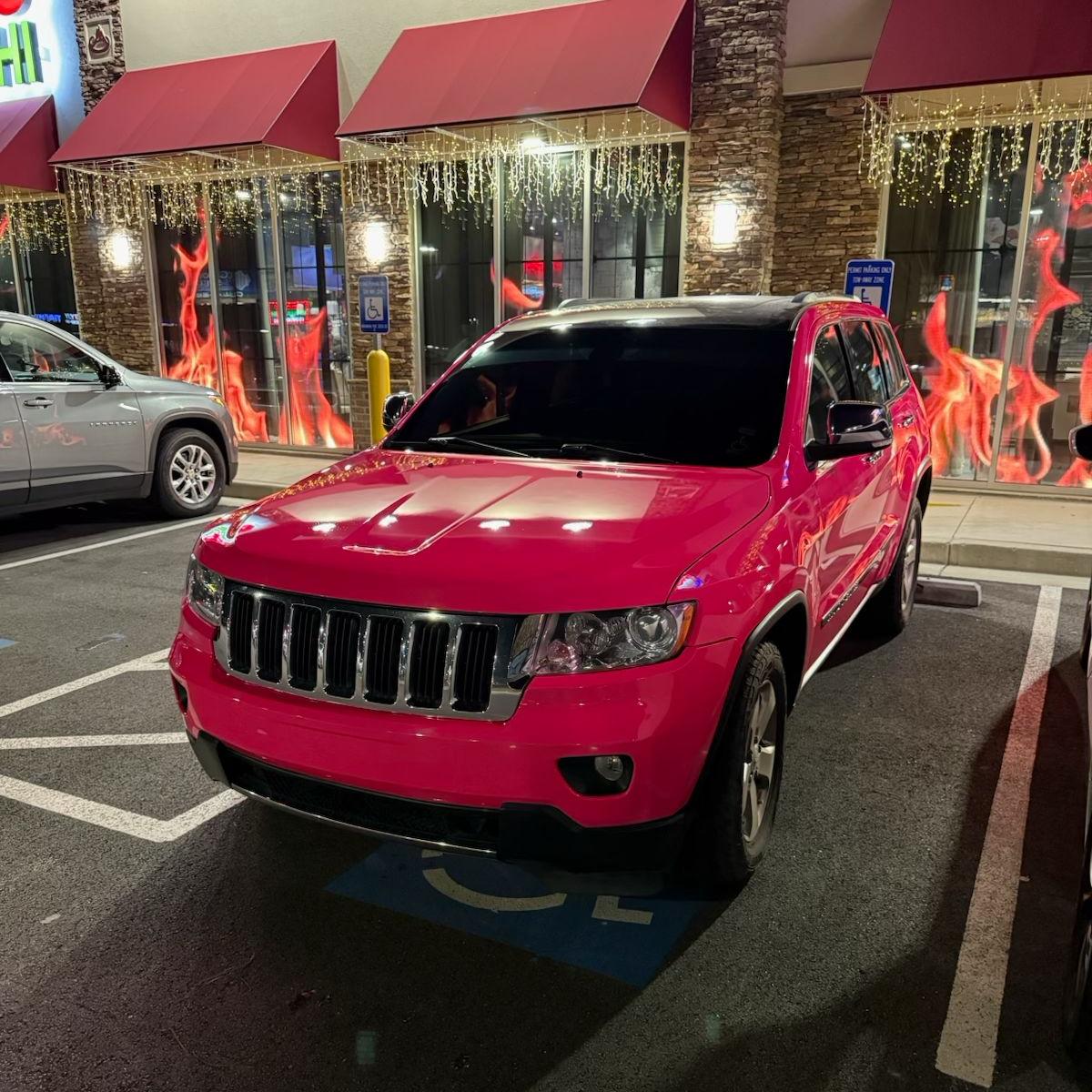 Gloss Fluorescent Pink Car Vinyl Wrap review Michael 02