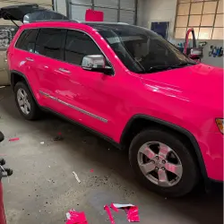 Gloss Fluorescent Pink Car Vinyl Wrap review Michael 04