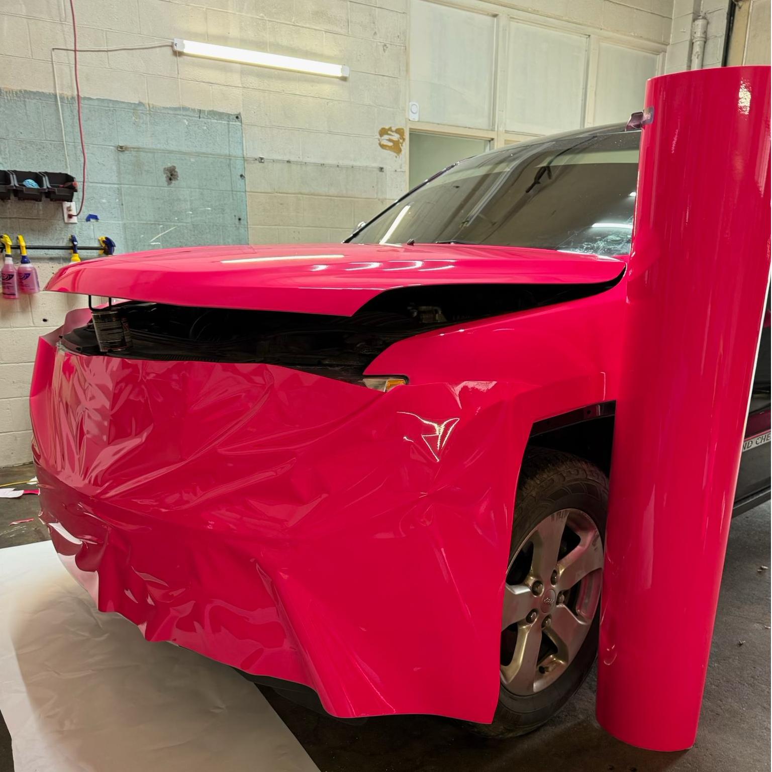 Gloss Fluorescent Pink Car Vinyl Wrap review Michael 04