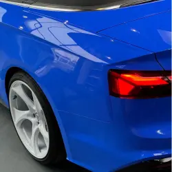Gloss Voodoo Blue Car Vinyl Wrap PET review Clean 02