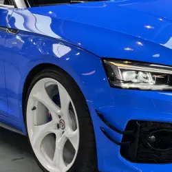 Gloss Voodoo Blue Car Vinyl Wrap PET review Clean 01