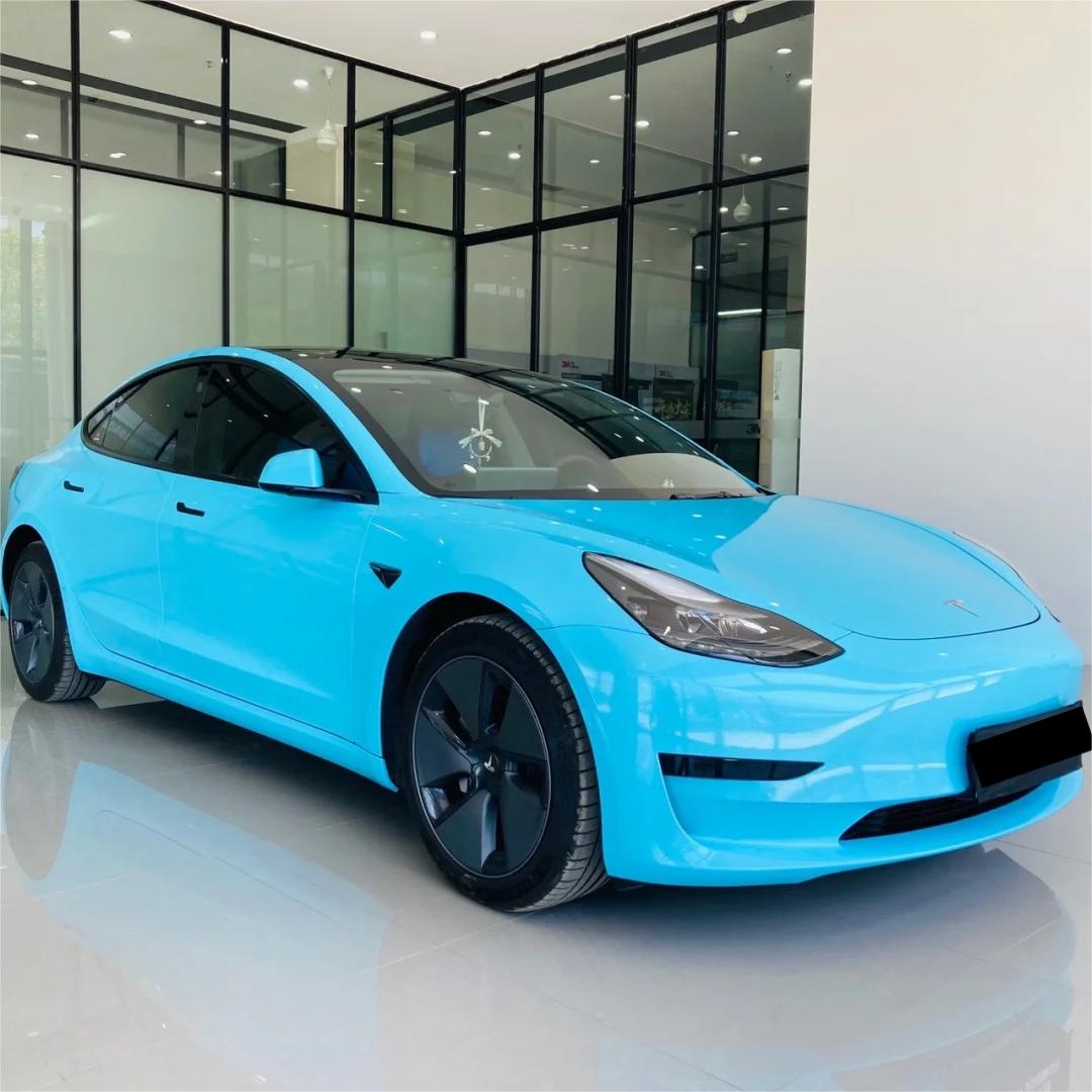 Gloss Metallic Sparkle Sky Blue Car Vinyl Wrap review Invest 01