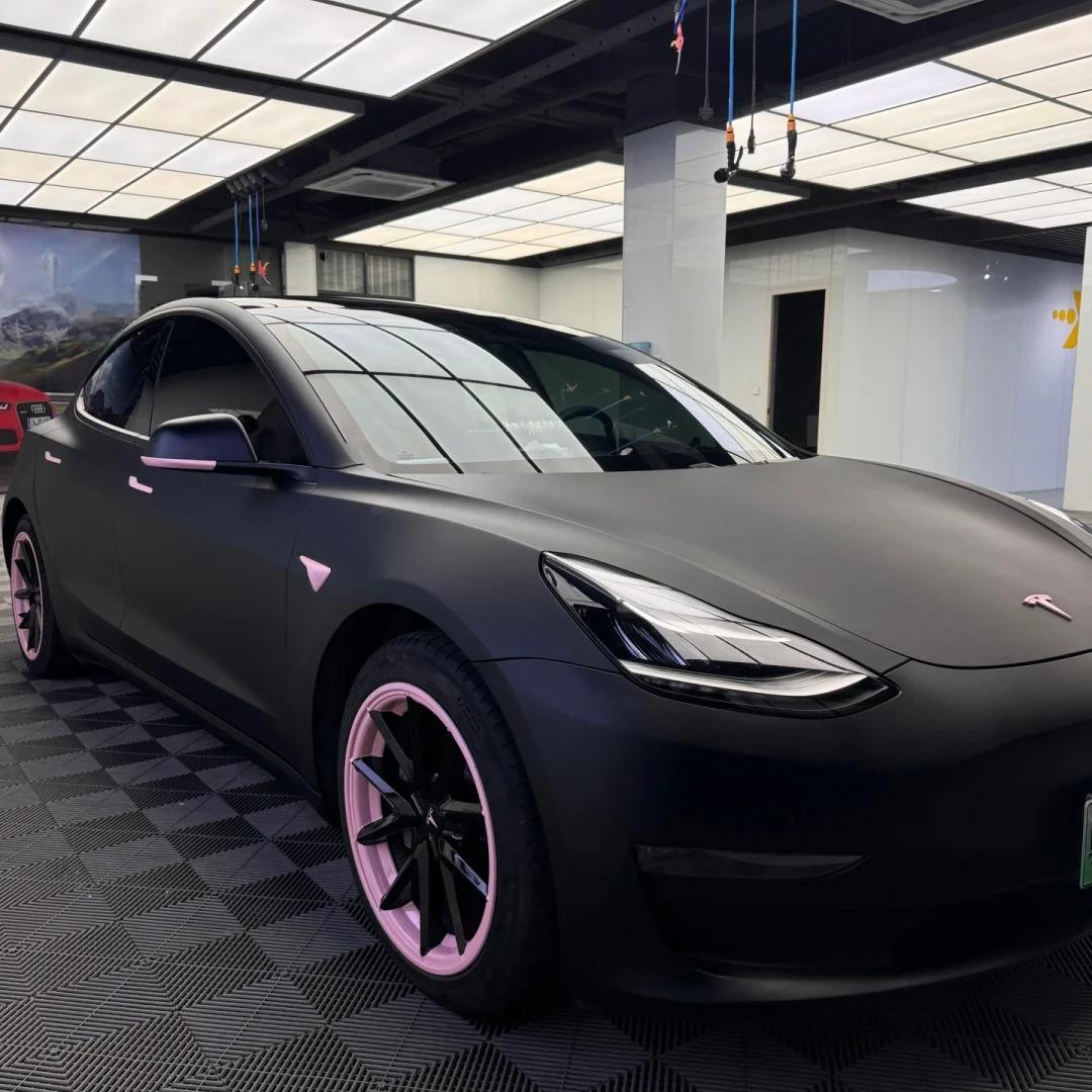 Matte Forsted Black Car Vinyl Wrap PET review sunny 01