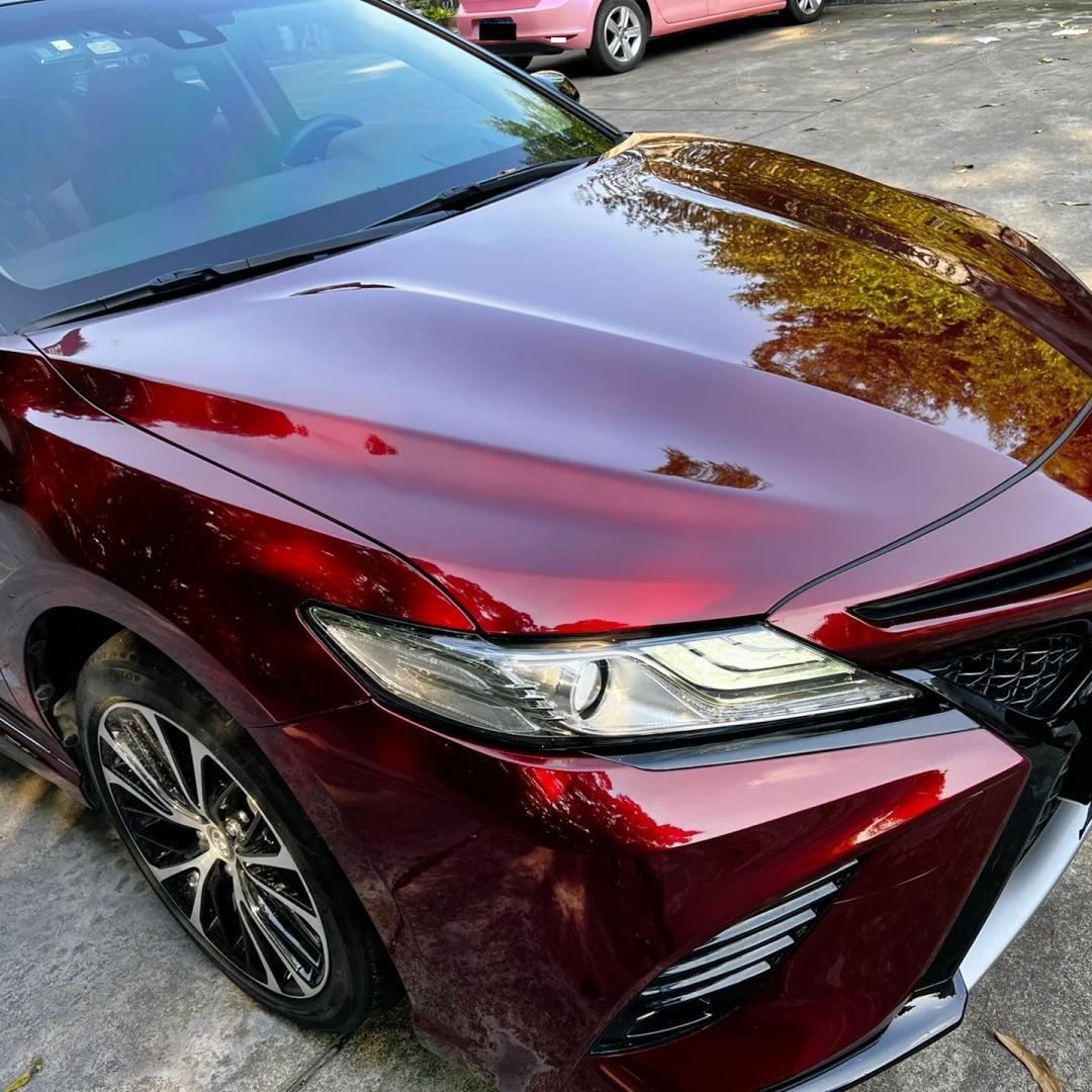 Ultra Glossy Liquid Dragon Red Car Vinyl Wrap PET review spark 04