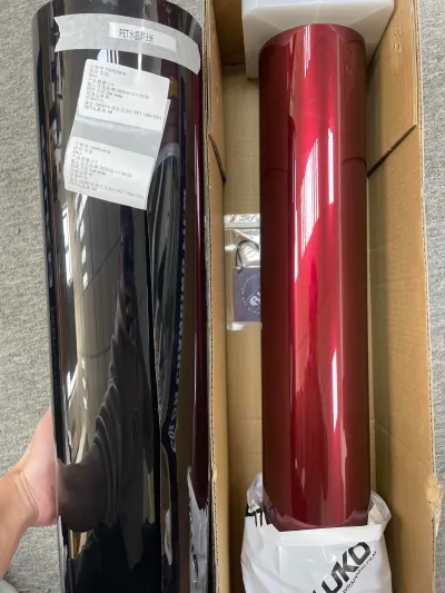 Ultra Glossy Liquid Dragon Red Car Vinyl Wrap PET review SCALE