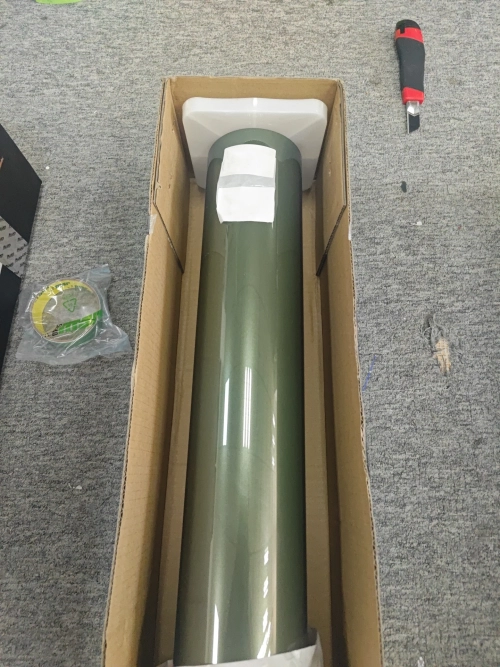 Gloss Metallic Olive Green Car Vinyl Wrap PET review 