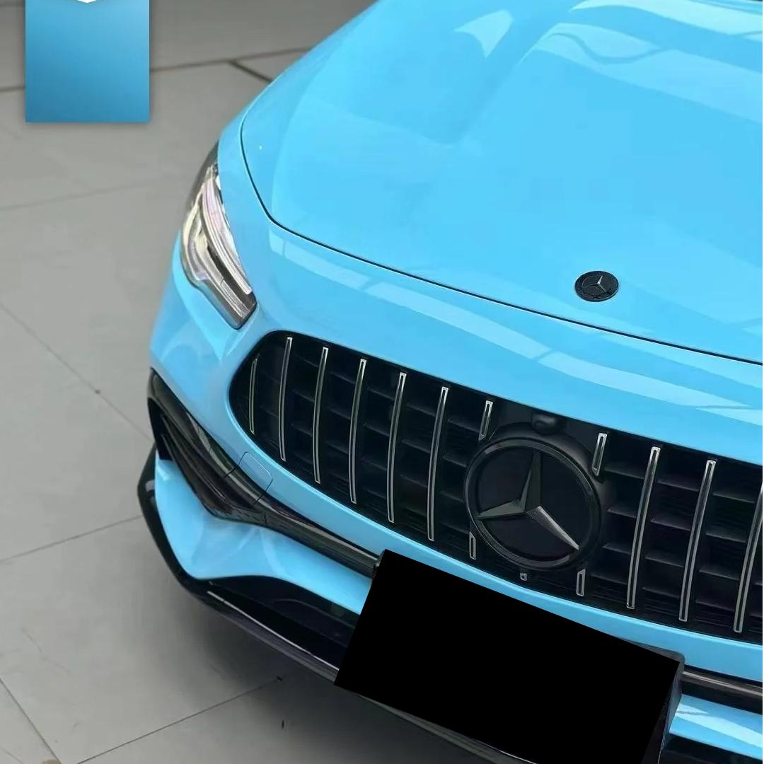 Gloss Light Sky Blue Car Vinyl Wrap PET review Vehicle 01