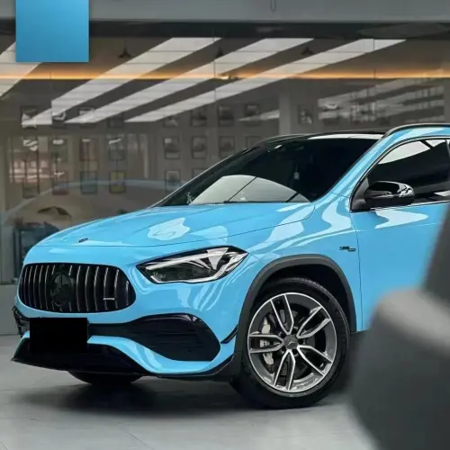 Gloss Light Sky Blue Car Vinyl Wrap PET review 