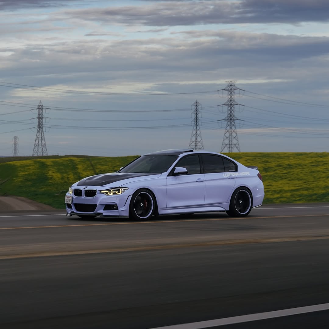 Gloss Macaron Baby Blue Car Vinyl Wrap PET review tonedowned_340i 03