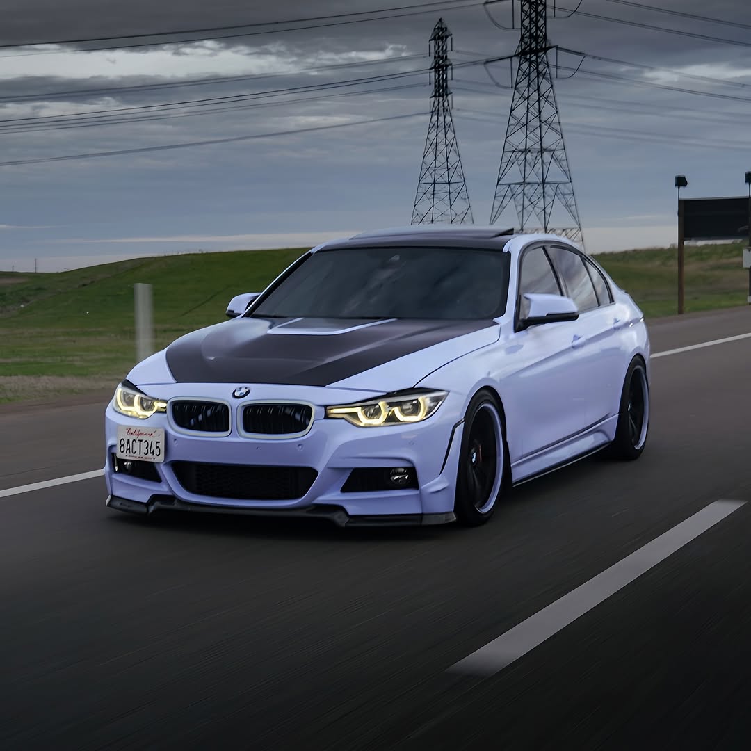 Gloss Macaron Baby Blue Car Vinyl Wrap PET review tonedowned_340i 04