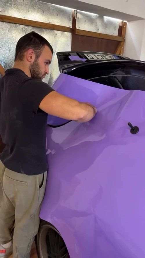 Gloss Lavender Purple Car Vinyl Wrap Tesla BMW PET review Alex Loyola