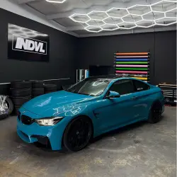 Gloss Miami Blue Car Vinyl Wrap Porsche PET review Miami 01